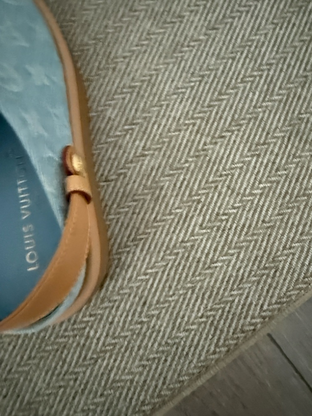 Louis Vuitton Light Blue Denim Monogram Slip-On Loafers - Picture 3 of 7